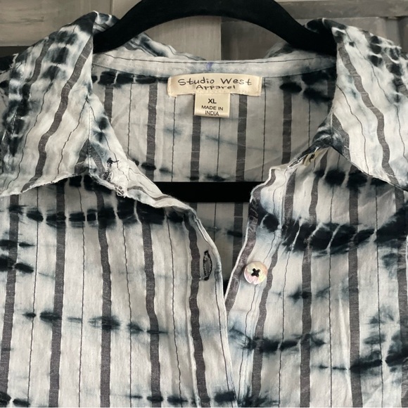 Navy Tie‎ Dye Fairy Hem Tunic whimsical boho handkerchief Whimsigoth XL - Picture 8 of 14